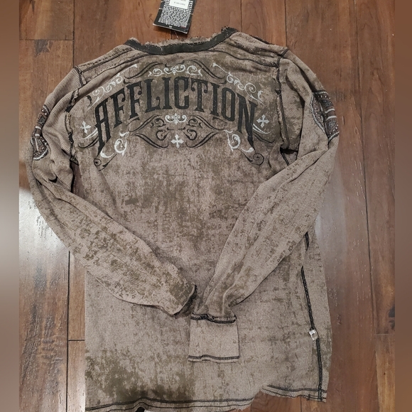 Affliction Long sleeve Men's Thermal Shirt NWT Size Large - Picture 6 of 8